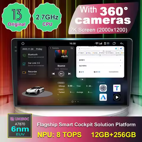 A7870 CarPlay With 360 Cameras 9 10 inch 2K Screen For Ford Peugeot Opel Honda Auto Car Multimedia P