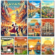 Urban Architecture Diamond Painting Landscape Art Full Drills Cross Stitch Kit New Home Decor Suitab