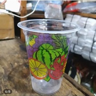 Gelas Plastik Cup isi 50 Ukuran 16 Motif Sablon Karakter Tempat Minum Plastik Murah TahanPanas