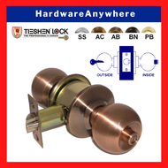 TIESHEN Entrance Cylindrical Door Knob Set 60mm /  Round Door Knob Lock / Entrance Door Knob Lockset [Box Packaging]
