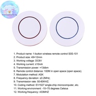 thewoodfameing 6V 433Mhz Wireless Remote Control 1 Button Round Remote Control Feel Free To Paste EV