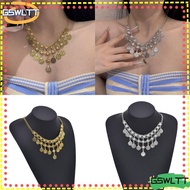 GSWLTT Coin Necklace, Vintage Versatile Tassel Necklace, Multipurpose Bohemian Style Bohemian Neckla
