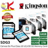 KINGSTON SDG3 / SDG4 CANVAS GO PLUS CLASS 10 SD MEMORY CARD FOR DSLRS, MIRRORLESS CAMERAS - 64GB / 1