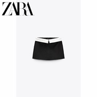 [สินค้าขายดี] Zara ใหม่ TRF เสื้อผ้าผู้หญิง เอวสีดํา ดีเทลตกแต่งกางเกงกระโปรง