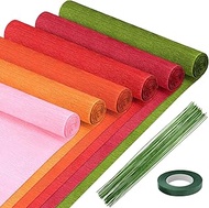 Mlurcu Crepe Paper 6 Rolls Red Crepe Paper 10 Inch Wide Crepe Paper Streamers Crepe Paper Flower Mak