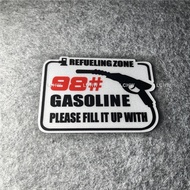 Car Stickers Warning GASOLINE Refueling Zone 92 95 98 oil Decal Auto Window Body Fuel Tank Graphic