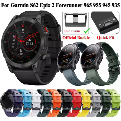 Epix 2 Watch Strap For Garmin Epix Pro Forerunner 965 955 935 945 Silicone Watchband Quick Release 2