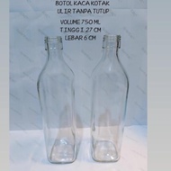 BOTOL KACA KOTAK 350ML BOTOL KACA KOTAK 750ML BOTOL KACA TUTUP FLIPTOP