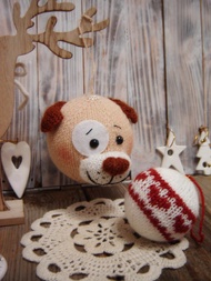 聖誕節針織圖案-針織裝飾品聖誕樹，聖誕裝飾