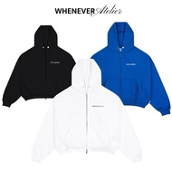 WHENEVER ATELIER BASIC ZIP UP boxy ZIP hoodie, high quality cotton flannel, super durable embroidery