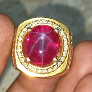 Red star Ruby 14..70ct ring perak handmade