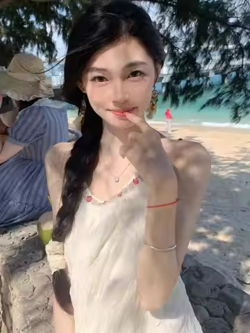 Sweet Tea Break Backless Neckline Dress Summer Women's Fashion Slimming Beach Vacation Style Beach S