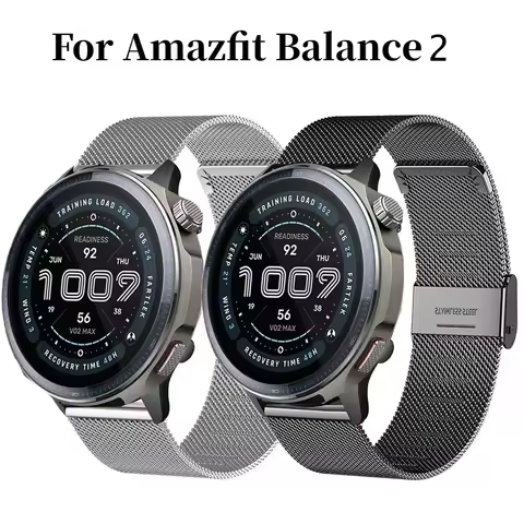 Stainless Steel Bracelet for Amazfit Balance 2 Strap Bip 6/Bip 5/Bip 5 Unity for Amazfit Balance/ Ch