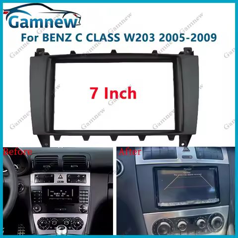 7 inch 2DIN Car Fascia Radio Panel For Benz W203 2004-2007 CL203 W209 W463 Frame Kit Install Facia F