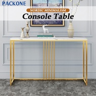 PACKONE Imitation Marble Console Table Meja Kawalan Nordic Metal Side Table Door Storage Table