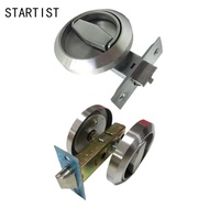 [STARTIST] Modern Round Recessed Door Handle Lock Stainless Steel Knobs Pulls for Corridor Cabinet D