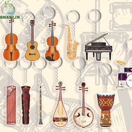 SHANLIN Guitar Model Pendant, Cello VIOLIN Guitar Acrylic Keychain, Bass Pendant Djembe Drum Kit Cla