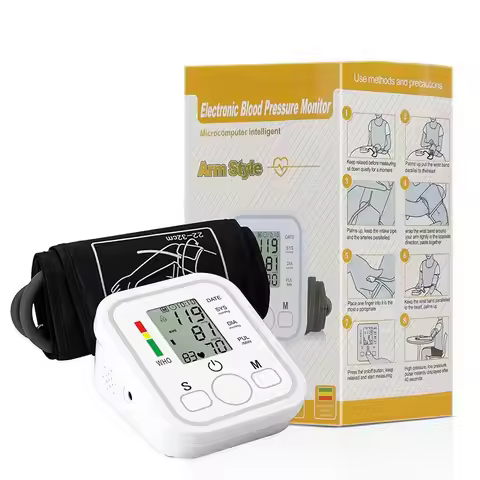 Electric Tonometer Arm Blood Pressure Monitor Digital Heart Beat Rate Pulse Meter Backlight Automati