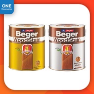 Beger สีย้อมไม้เบเยอร์ ชนิดเงา/กึ่งเงา ขนาด 1/4 แกลลอน 0.946 ลิตร Beger WoodStain สีทาไม้ สีย้อมไม้ 