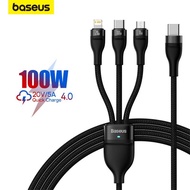 Baseus 3-in-1 Type-C to M+L+C Fast Charging Cable PD100W QC18W Phone Charger Cable