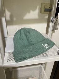 MLB 針織毛帽 LA 正品 韓國製 湖水綠