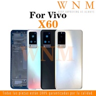 For Vivo X60 V2045LCD Front Frame Bezel Back Battery Cover + Middle Frame + Camera Frame Parts Rear 