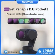 NEEWER 4 Pack Magnetic Variable ND Filter Set for DJI OSMO Pocket 3, UV CPL ND2-32 ND64-512 VND Blac