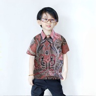 TERBARU Couple sweet Kemeja batik ayah dan Kemeja Batik anak cowok BATIK WARNA DUSTY PINK salem