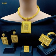 [Four-Piece Set] Imitation Gold-Plated Jewelry Four-Piece Set Non-Fade Dubai Middle Eastern Bridal S
