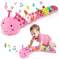Baby Sensory Toy 0-6 Month Music Animal Stuffed Plush Caterpillar Toy for Infant 0-3-6-12 Month Old 