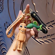 [Shanhaijing] Creative Shanhaijing Wearing Shoes Shark Keychain pvc Wooden Stick Man Doll Pendant Ke