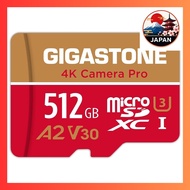 [Directly from Japan]GIGASTONE 512GB MicroSD Card for 4K Camera Pro (UHS-I A2 V30 U3 C10, 150MB/s), 
