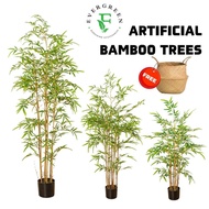 【SG Evergreen】 Artificial Bamboo Plant with Basket Artificial Plant Fake Plants Lifelike Japanese Ba