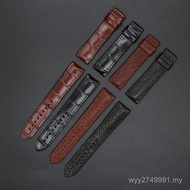 VA4H Genuine Leather Strap Rubber Sole Breathable Waterproof Watch Strap Suitable for Samsung Huawei