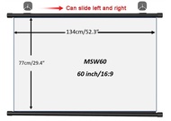 Màn chiếu Treo tường/ Di động Lite hiệu Prima 2025 Tự cuốn-Tỉ lệ 16:9 / 60inch- 100inch kèm Móc dán