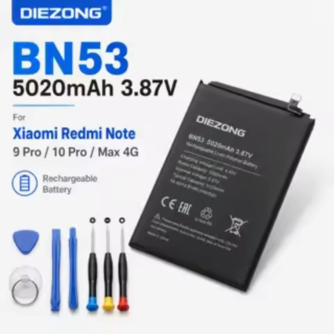 In Stock BN53 5020mAh 3.87V Replacement Battery for Xiaomi Redmi Note 9 Pro M2003J6B2G 10 Pro/Max 4G