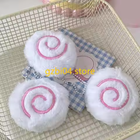 13MD Plush Fish Cake Charm Keychain Decorative Bag Accessory Car Hanging Decoration