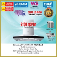 Robam A837 Cooker Hood 2150m3/h High Suction Power / Robam Kitchen Hood A837 @ Wholesale Depot