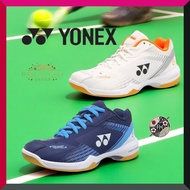 YONEX Power Cushion 65Z Wide Badminton Shoes White/Orange – Lightweight & Cushioned – All Sizes