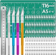 116 Pack Exacto Knife Set, Exacto Knife for Crafting, Hobby Knife, 4 Exacto Knives with 110 Exacto B
