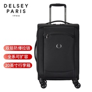 DELSEY Trolley Case Suitcase Boarding Case Expandable Double Layer Zipper Soft Case 2352