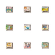 FMTTM Italian Charm Links Beads Stainless Steel Bracelet Jewelry(FA201-FA209)