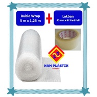 BUNDLE PRODUCT BUBLE WRAP + duct tape / 5 M x 1,25 M + 87 Yards FULL / CLEAR / WHITE
