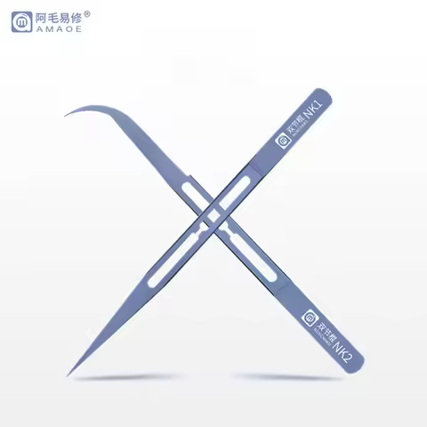 AMAOE NK1/NK2 Precision Titanium Alloy Tweezers Curved/Straight Non-magnetic Tweezers Mobile Phone R