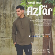 KEMEJA OXCON Azfar Collarless Long Sleeve koko Shirt