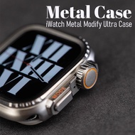 Rugged Metal Modify Ultra Case for iWatch Series 9 45mm 44mm Protector [Instantly Change into Ultra2 Upgrade] Metal Material Full Cover Retrofitting Case Frame for iWatch 45mm 44mm