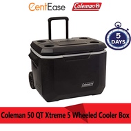Coleman 50 QT Xtreme 5 Wheeled Cooler Box Keep Cold For up to 5 days - Black