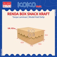 Lace Snack Box R3 size 10.5x14.5x6.5 cm Without Lamination Brown Kraft Cake Box/ Food Box