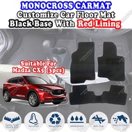 ✨ Mazda CX5 ✨ Monocross Car Mat TRAPMAT Waterproof Anti Slip Customize Floor Mat Black Red Lining - Mazda CX-5 12-19