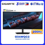 Gigabyte G34WQC2 - 34” 3440×1440 WQHD /Curved 200Hz Gaming Monitor | GP-G34WQC2-AP itw